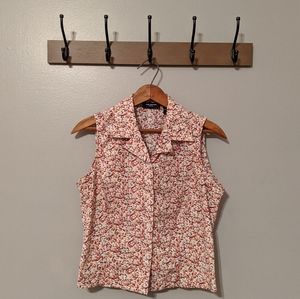 The Limited Floral Sleeveless Button Down Blouse